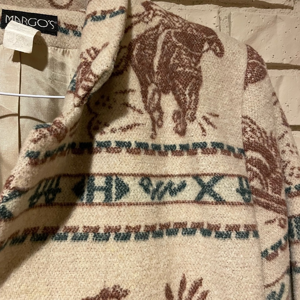 Pendleton Cream and Brown Patterned Blazer - image 6